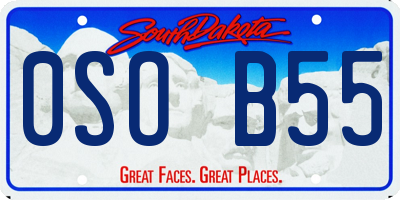 SD license plate 0SOB55