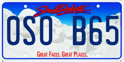 SD license plate 0SOB65