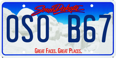 SD license plate 0SOB67