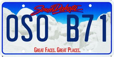 SD license plate 0SOB71