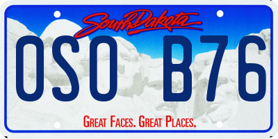 SD license plate 0SOB76
