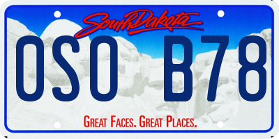 SD license plate 0SOB78