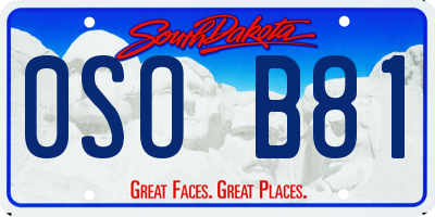SD license plate 0SOB81