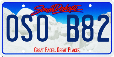 SD license plate 0SOB82