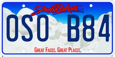 SD license plate 0SOB84