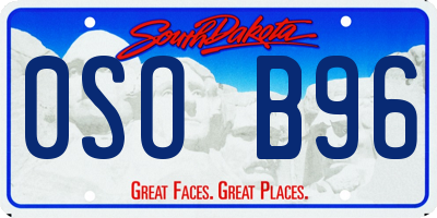 SD license plate 0SOB96