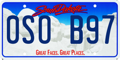 SD license plate 0SOB97