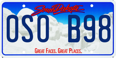 SD license plate 0SOB98
