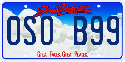 SD license plate 0SOB99
