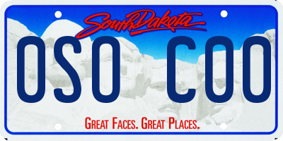 SD license plate 0SOC00