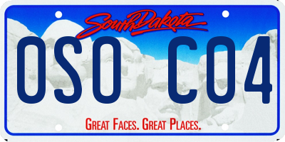 SD license plate 0SOC04