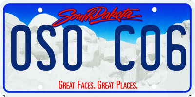 SD license plate 0SOC06