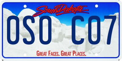 SD license plate 0SOC07