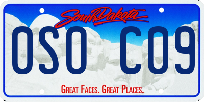 SD license plate 0SOC09