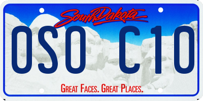SD license plate 0SOC10
