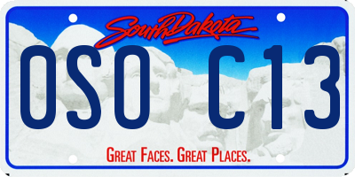 SD license plate 0SOC13