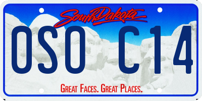 SD license plate 0SOC14