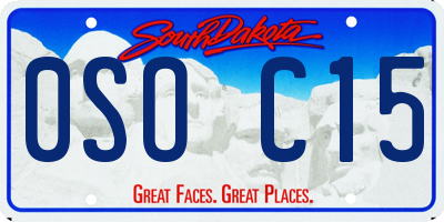 SD license plate 0SOC15