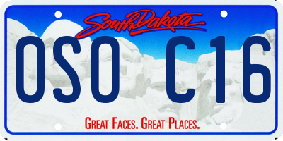 SD license plate 0SOC16