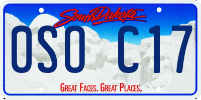 SD license plate 0SOC17