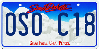 SD license plate 0SOC18