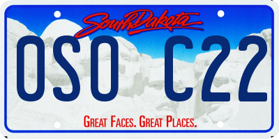 SD license plate 0SOC22