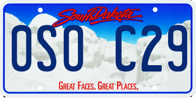SD license plate 0SOC29