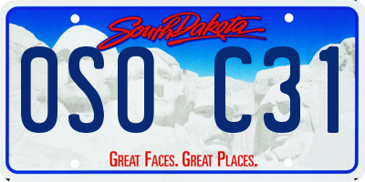SD license plate 0SOC31