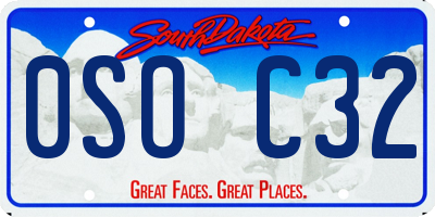 SD license plate 0SOC32