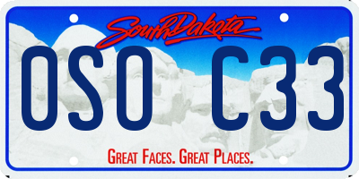 SD license plate 0SOC33