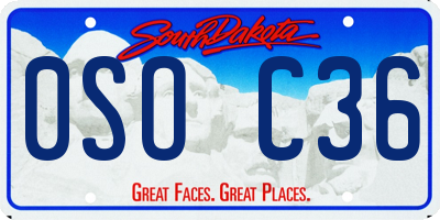 SD license plate 0SOC36