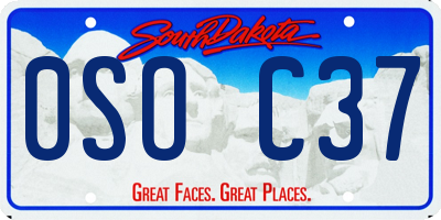 SD license plate 0SOC37