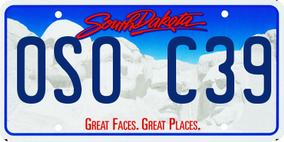 SD license plate 0SOC39