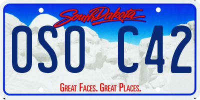 SD license plate 0SOC42