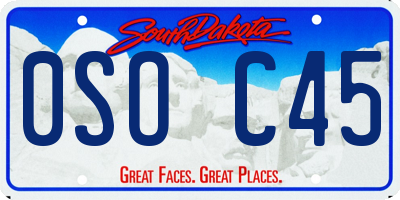 SD license plate 0SOC45