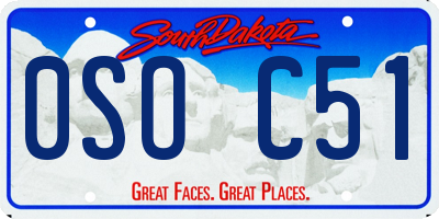 SD license plate 0SOC51