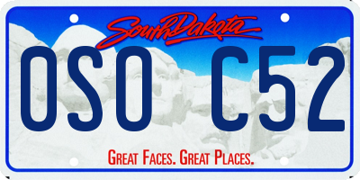 SD license plate 0SOC52