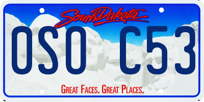 SD license plate 0SOC53