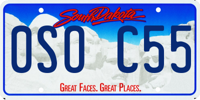 SD license plate 0SOC55