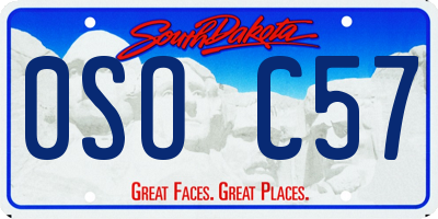 SD license plate 0SOC57