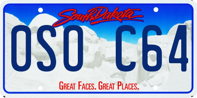SD license plate 0SOC64