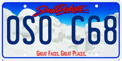 SD license plate 0SOC68