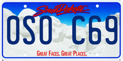 SD license plate 0SOC69