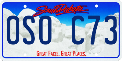 SD license plate 0SOC73