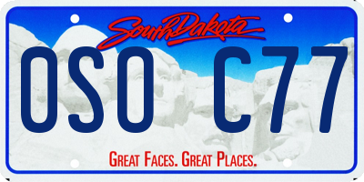 SD license plate 0SOC77