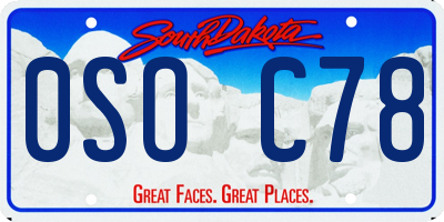 SD license plate 0SOC78