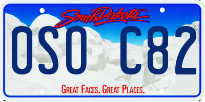 SD license plate 0SOC82