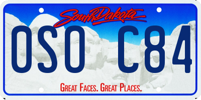 SD license plate 0SOC84