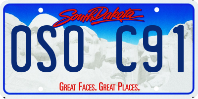 SD license plate 0SOC91