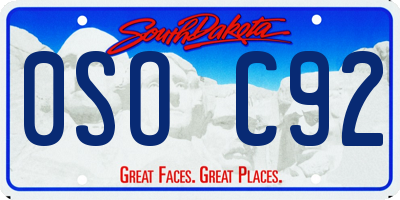 SD license plate 0SOC92